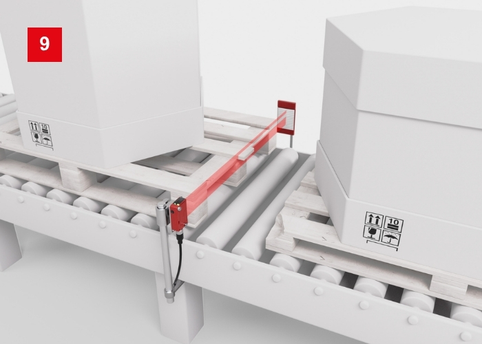 Lichtbandsensor RK46 zur Erkennung unregelmäßiger Objekte und Paletten
