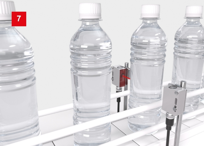 Lichtschranke LS55 zur transparenten  Leerflaschenerkennung im Transport