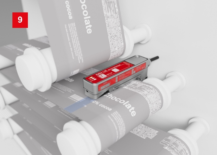 Gabelsensor IGSU zur Klebestellenerkennung an Verpackungsfolien