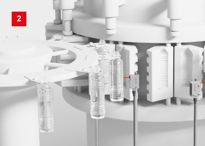 Reflexionslichtschranke PRK18 für transparent Rohlingerkennung an PETModul