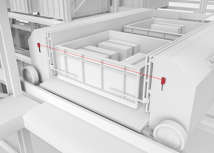 Lichtschranke LS 20 zur Ueberstandskontrolle am Shuttle
