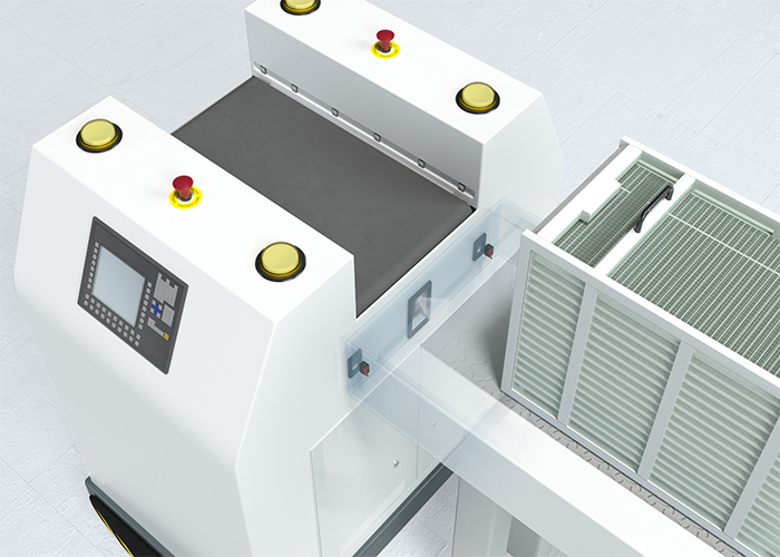 Kamerabasierter Positioniersensor IPS zur Feinpositionierung an automatischer Materialbergabe