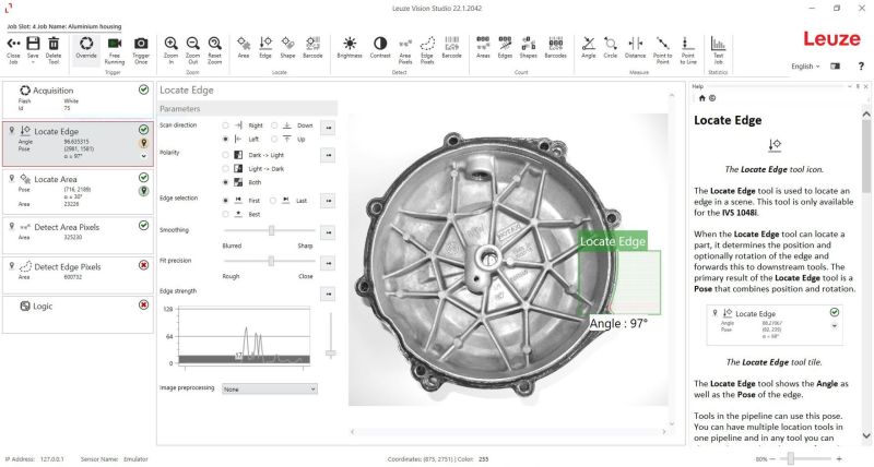 Leuze Vision Studio – เครื่องมือประมวลผลภาพ